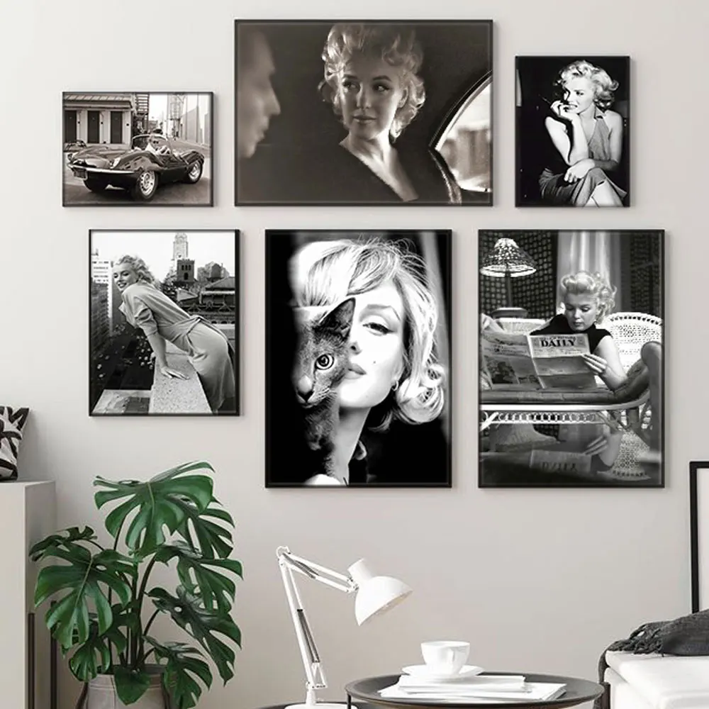 Marilyn Monroe Figure Portrait Wall Art Canvas Painting Black and White Wall Pictures for Living Room Movie Star Poster
Marilyn Monroe Figure Portrait Wall Art Canvas Painting Black and White Wall Pictures for Living Room Movie Star Poster