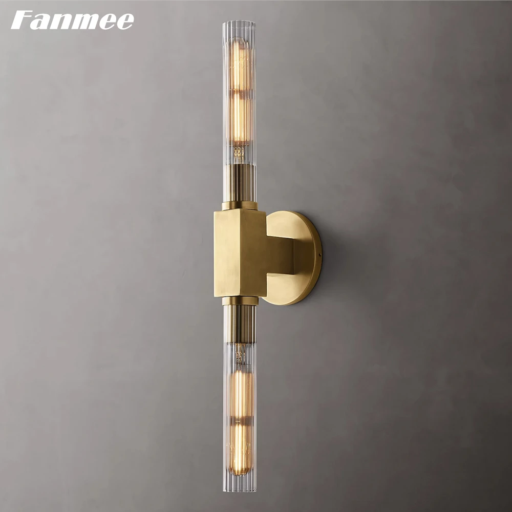 Cannele Linear Sconce LED Luxury Brass Living Room Wall Lighting Modern Clear Glass Horizontal Sconce Lamp for Bathroom Bedroom 
Cannele Linear Sconce LED Luxury Brass Living Room Wall Lighting Modern Clear Glass Horizontal Sconce Lamp for Bathroom Bedroom
