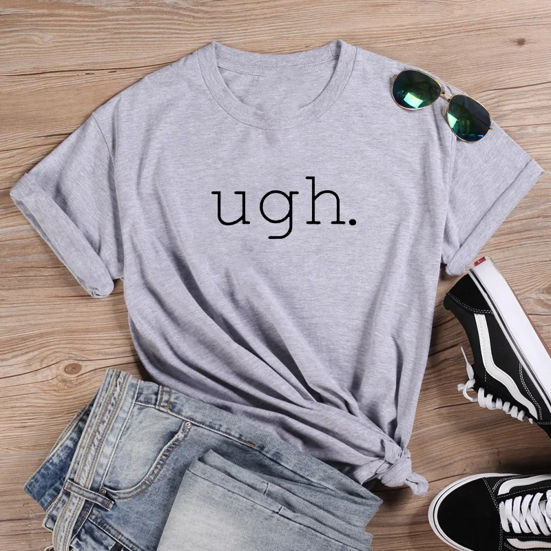 Ugh Funny T Shirts Women Short Sleeve O-neck T-shirt Women Cotton Tshirt Women Top Loose Tee Shirt Femme Black & White
Ugh Funny T Shirts Women Short Sleeve O-neck T-shirt Women Cotton Tshirt Women Top Loose Tee Shirt Femme Black & White