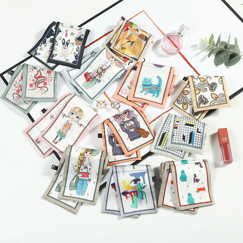 Printed Long Cartoon Small Silk Scarf Ladies New Streamers All-Match Tied Bag Decoration Bevel Long Scarf Tie Accessories
Printed Long Cartoon Small Silk Scarf Ladies New Streamers All-Match Tied Bag Decoration Bevel Long Scarf Tie Accessories