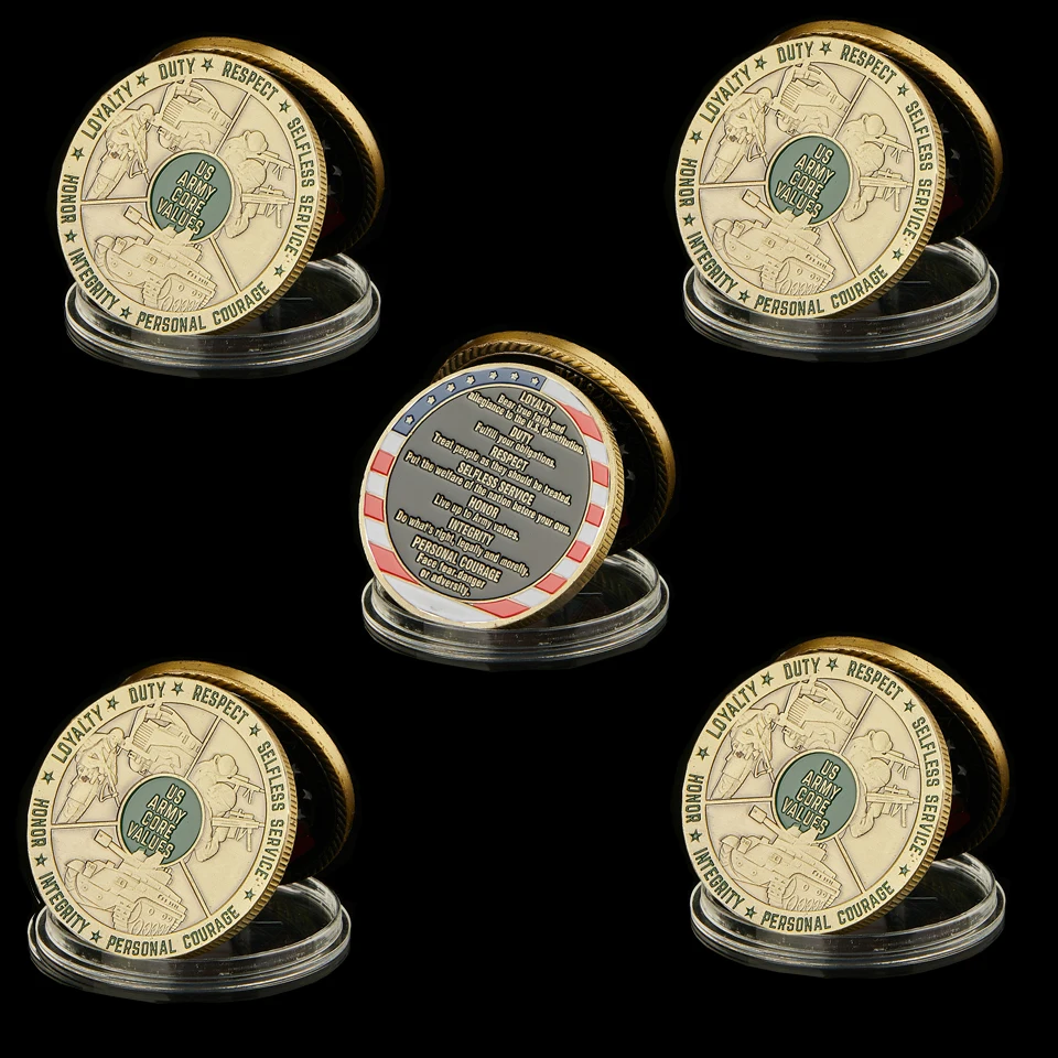 5PCS US Army Core Values Hero Badge US Army Duty Respect Selfless Service Honor USA Metal Challenge Coin Collection
5PCS US Army Core Values Hero Badge US Army Duty Respect Selfless Service Honor USA Metal Challenge Coin Collection