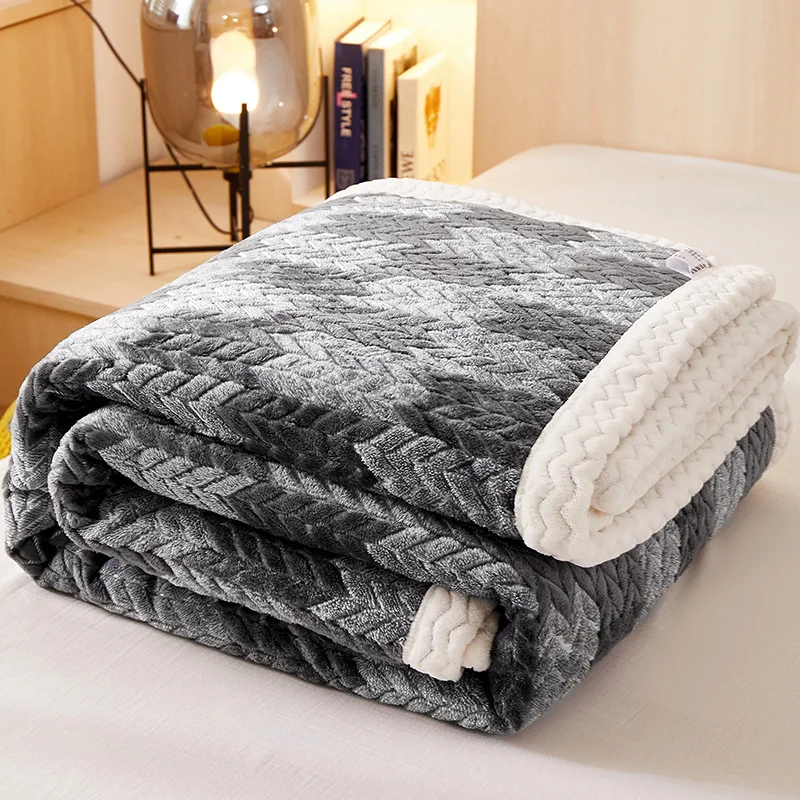 

Winter Warm Thicken Throw Blanket Soild Color Fluffy Plush Blankets Sofa Bedding Cover Bedsheet Home Bedspread Weighted Blanket