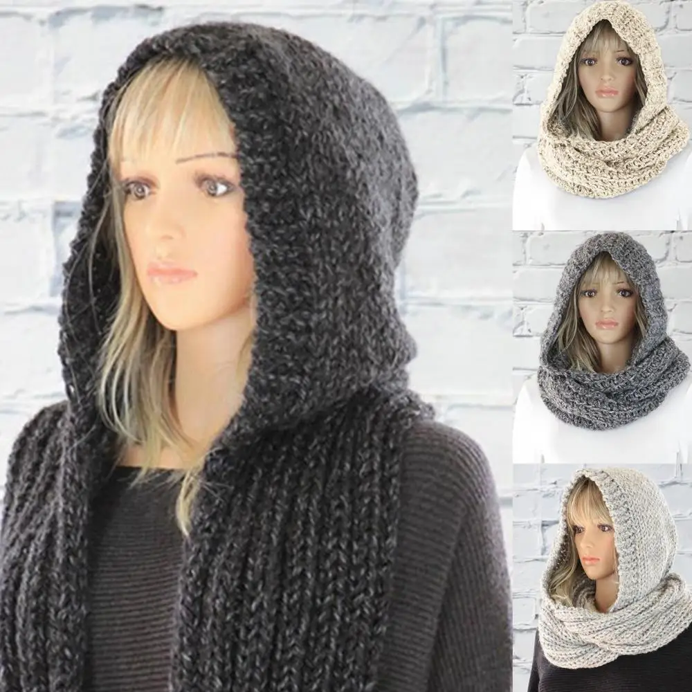 Dropshipping Autumn Winter Women Solid Color Warm Knit Scraf Woolen Yarn Hood Caped Neck Wrap
Dropshipping Autumn Winter Women Solid Color Warm Knit Scraf Woolen Yarn Hood Caped Neck Wrap