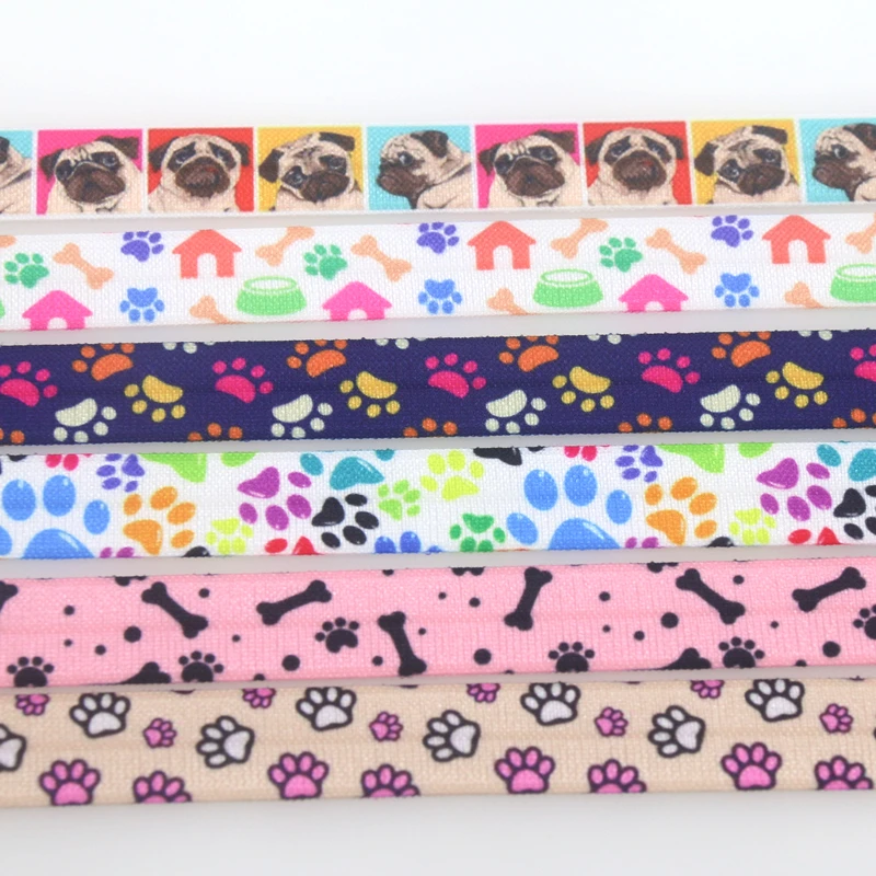 DHK 5/8'' 50yards Bulldog Dog Paw Bone Printed Fold Elastic FOE Stretch Ribbon Hairbow Headwear Headband DIY OEM 15mm S1638
DHK 5/8'' 50yards Bulldog Dog Paw Bone Printed Fold Elastic FOE Stretch Ribbon Hairbow Headwear Headband DIY OEM 15mm S1638