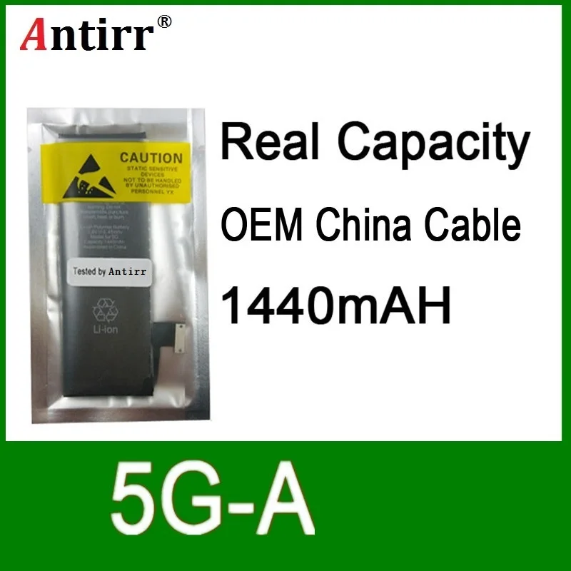 10pcs/lot Real Capacity China Protection board 1440mAh 3.7V Battery for iPhone 5G zero cycle replacement repair parts 5G-A
10pcs/lot Real Capacity China Protection board 1440mAh 3.7V Battery for iPhone 5G zero cycle replacement repair parts 5G-A