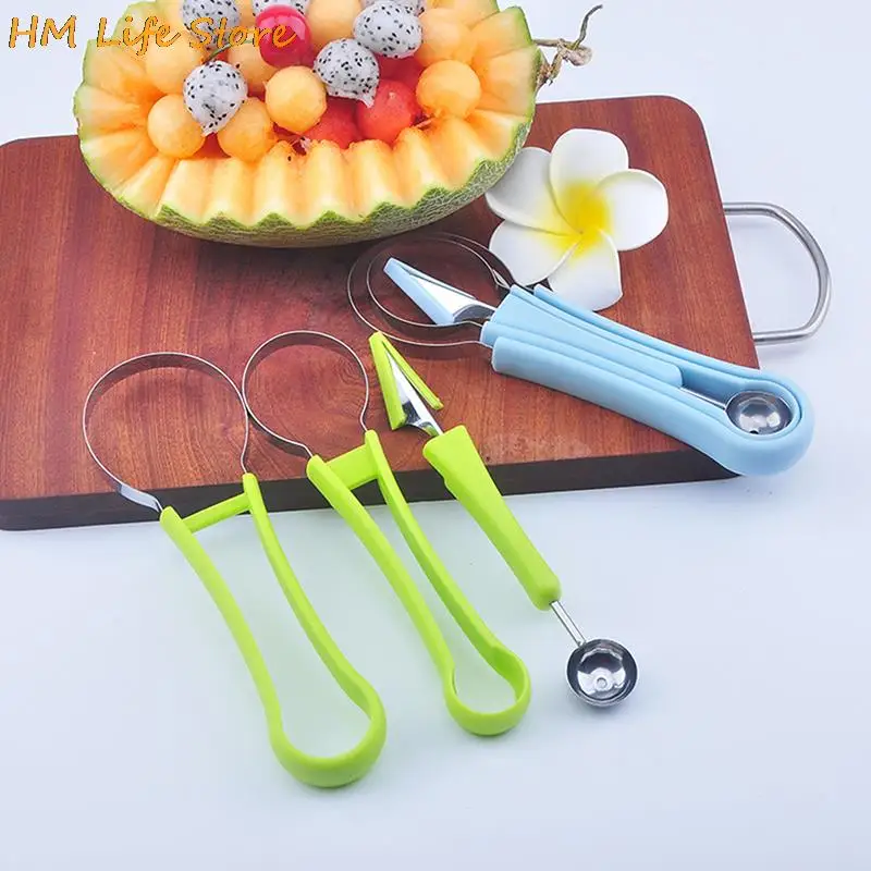 

1Pc New 4 In 1 Melon Baller Scoop Stainless Steel Watermelon Cutter Fruit Carving Tool Set for Fruit Slicer Dig Pulp Separator