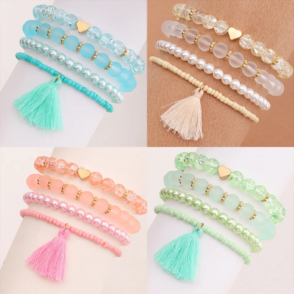 4PCS/SET Bohemian Ethnic Handmade Beads Pearls Tassel Bracelet Sets For Women Fashion Boho Beads Bracelet Bohemia Jewelry
4PCS/SET Bohemian Ethnic Handmade Beads Pearls Tassel Bracelet Sets For Women Fashion Boho Beads Bracelet Bohemia Jewelry