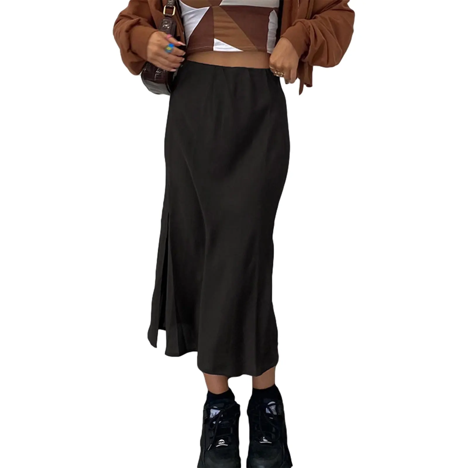2021 New Women Casual Slit Dress, Female Black Solid Color High Waist Sexy Long Skirt, S/ M/ L
2021 New Women Casual Slit Dress, Female Black Solid Color High Waist Sexy Long Skirt, S/ M/ L