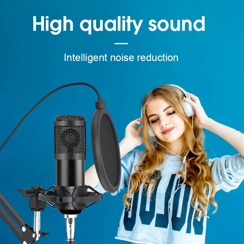 BM800 Karaoke Microphone Professional Studio Condenser Mikrofon Mic Computer Microphone for KTV Singing Braodcasting Recording
BM800 Karaoke Microphone Professional Studio Condenser Mikrofon Mic Computer Microphone for KTV Singing Braodcasting Recording