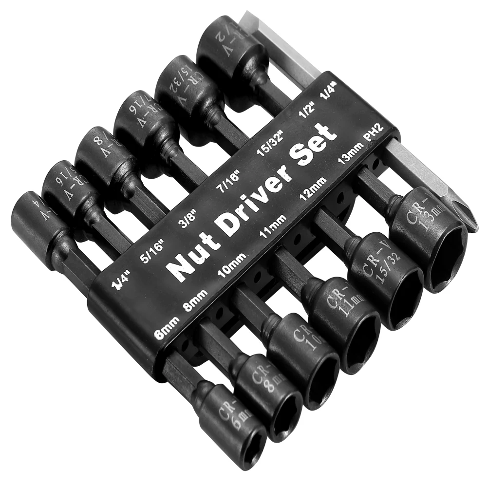 14 Pcs Power Magnetic Nut Driver Drill Bit Set Metric&SAE Socket Wrench and Screw 1/4 Inch Dr. Hex
14 Pcs Power Magnetic Nut Driver Drill Bit Set Metric&SAE Socket Wrench and Screw 1/4 Inch Dr. Hex