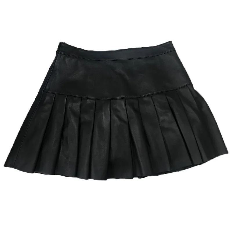 Pleated skirt mini black real sheepskin leather skirt kawaii 2021 new fashion korean style skirts womens plus size
Pleated skirt mini black real sheepskin leather skirt kawaii 2021 new fashion korean style skirts womens plus size