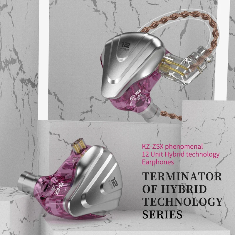 

Terminator 5BA 1DD Hybrid In-ear Earphones HIFI Metal Headset Music Sport ZS10 PRO AS12 AS16 ZSN PRO C12 A10 V90 AS10 P1