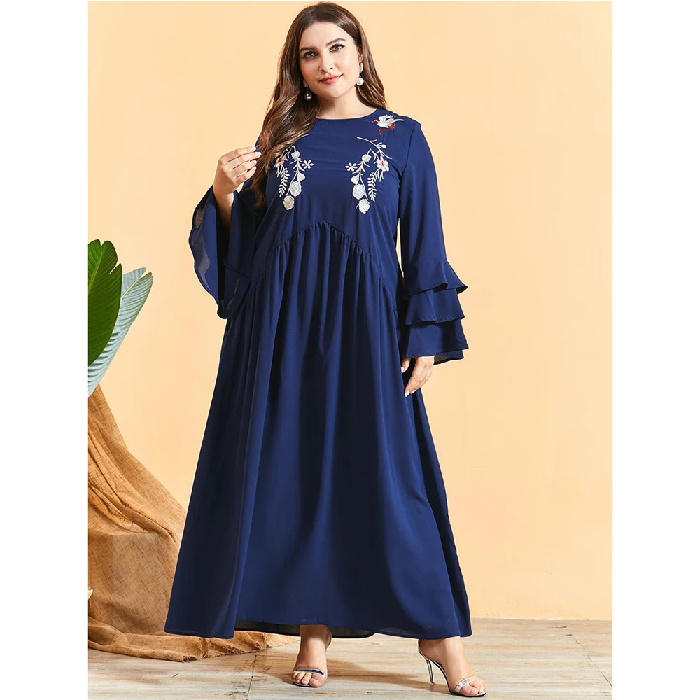 Embroidery Long Dress Abaya Arab Jilbab Turkish Middle East Dubai Kaftan Plus Size Flare Sleeve Maxi Robe Gown Casual Fashion
Embroidery Long Dress Abaya Arab Jilbab Turkish Middle East Dubai Kaftan Plus Size Flare Sleeve Maxi Robe Gown Casual Fashion