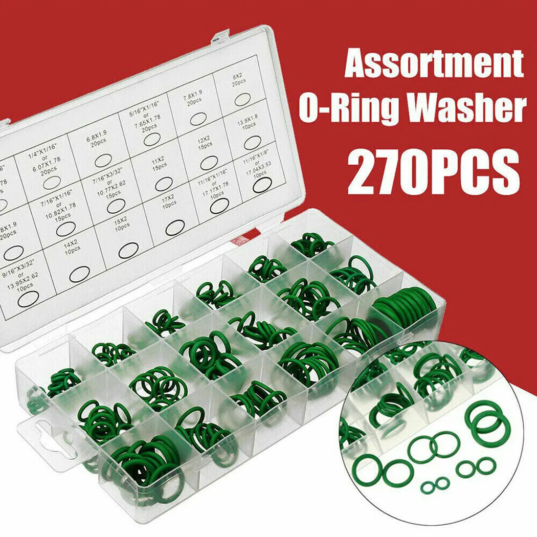 270Pcs With Box Air Conditioning Rubber O Ring Seal Assortment Kit Green Air Con 18 Sizes Kit For Electric Appliance Window Pump
270Pcs With Box Air Conditioning Rubber O Ring Seal Assortment Kit Green Air Con 18 Sizes Kit For Electric Appliance Window Pump