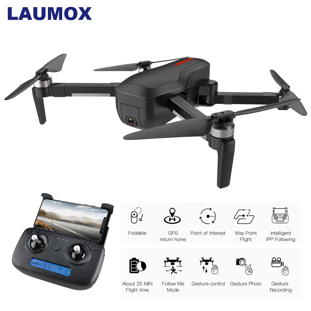 LAUMOX W10 Дрон gps 5G wifi FPV с камерой 4K HD бесщеточный мотор селфи складной