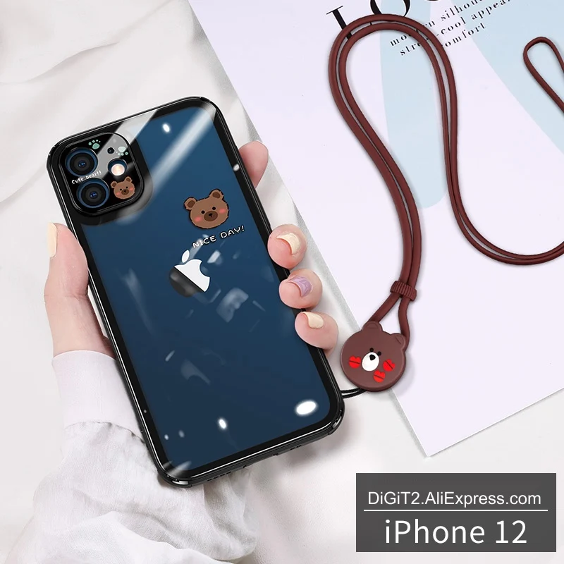 Чехол для Телефона iPhone 12 защитный прозрачный чехол с мультяшными медвежьими линзами полноразмерный противоударный чехол 
Чехол для Телефона iPhone 12 защитный прозрачный чехол с мультяшными медвежьими линзами полноразмерный противоударный чехол