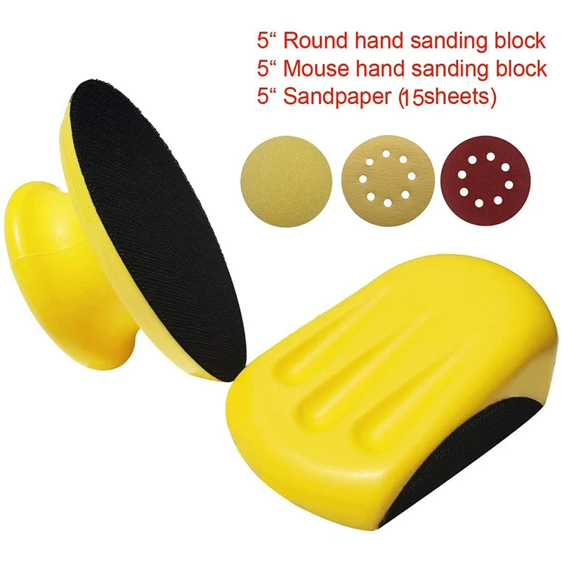 2Pcs 5Inch Sanding Disc Holder Hand Grinding Block Sand Paper Backing Polishing Pad PU Foam and Round Sandpaper for Wood
2Pcs 5Inch Sanding Disc Holder Hand Grinding Block Sand Paper Backing Polishing Pad PU Foam and Round Sandpaper for Wood