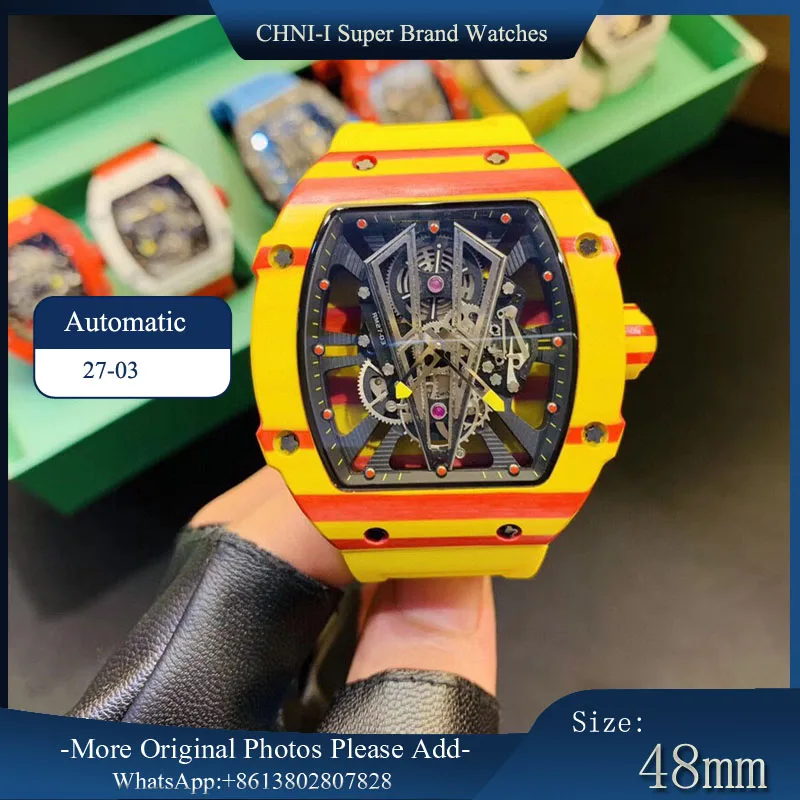 Men's Automatic Mechanical Watch Carbon Fiber Case 1:1 High-end Luxury Men's Watch Cool Fashion Watch