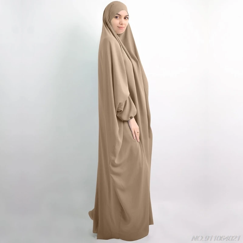 Women Muslim One-Piece Prayer Dress Full Cover Hooded Islamic Eid Jilbab Overhead Abaya Kaftan with Hijab Dubai Gown Wholesales
Women Muslim One-Piece Prayer Dress Full Cover Hooded Islamic Eid Jilbab Overhead Abaya Kaftan with Hijab Dubai Gown Wholesales