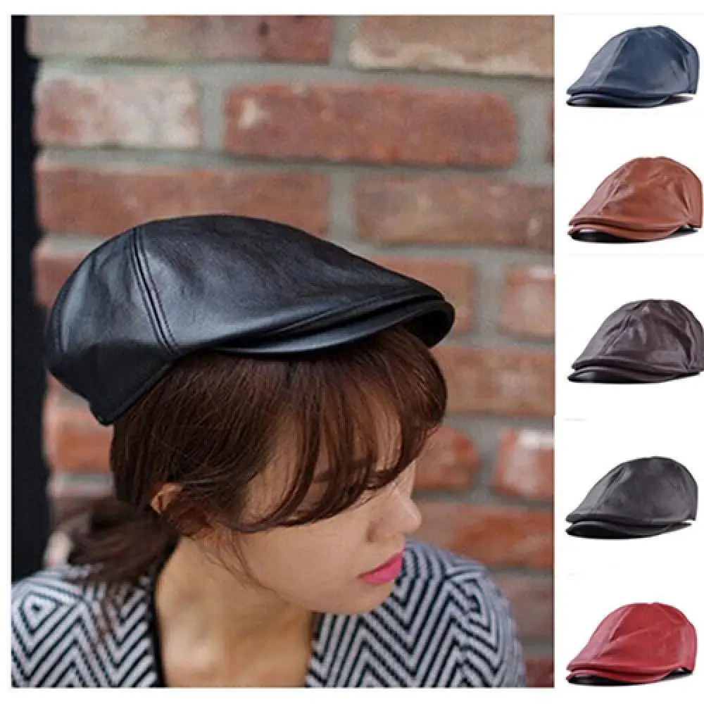 Men's Women's Faux Leather Peaked Cap Newsboy Bonnet Beret Cabbie Gatsby Flat Golf Hat 
Men's Women's Faux Leather Peaked Cap Newsboy Bonnet Beret Cabbie Gatsby Flat Golf Hat
