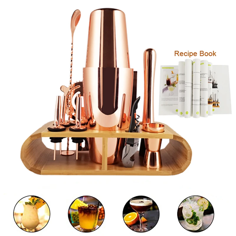 1-13pcs Black Rose Gold Mixer Jigger Metal Bartender Boston Cocktail Shaker Mixer Drink Tool Bar Set Kit Wooden Stand Base
1-13pcs Black Rose Gold Mixer Jigger Metal Bartender Boston Cocktail Shaker Mixer Drink Tool Bar Set Kit Wooden Stand Base