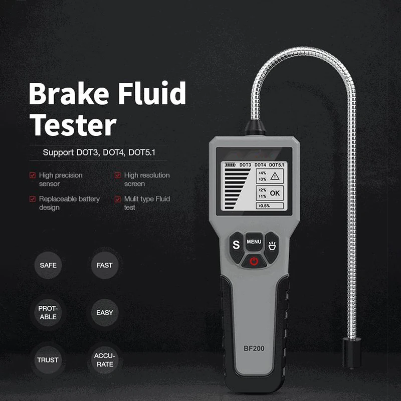 Auto Brake Fluid Tester 12V Digital Car Brake Oil Tool Auto Oil tool LED high resolution secreen tester DOT Universal probe
Auto Brake Fluid Tester 12V Digital Car Brake Oil Tool Auto Oil tool LED high resolution secreen tester DOT Universal probe