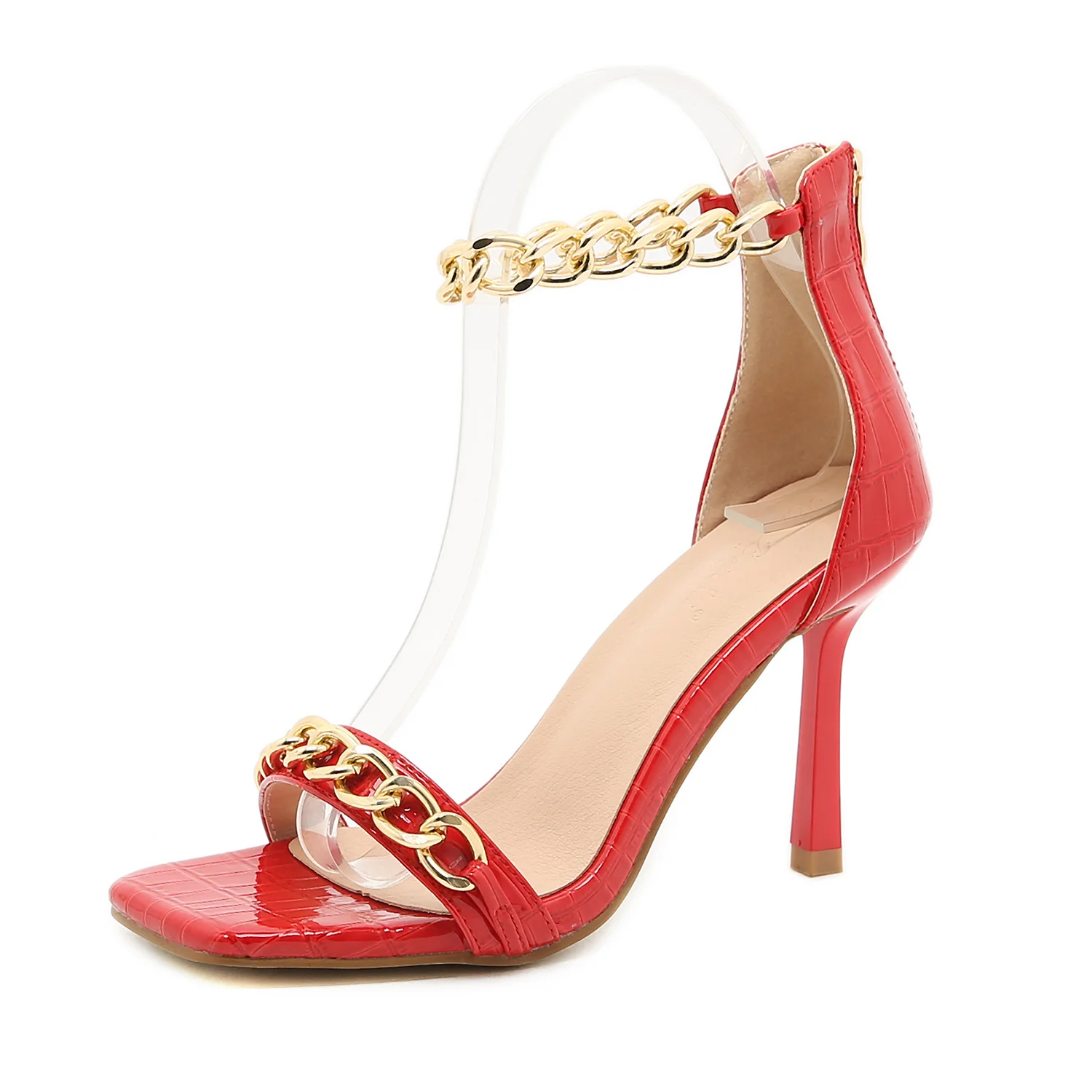 Women Sandals Metal Chain Open Square Toe High Heels Fashion Dress Shoes Heeled Party Shoes Stiletto New Sandalias
Women Sandals Metal Chain Open Square Toe High Heels Fashion Dress Shoes Heeled Party Shoes Stiletto New Sandalias