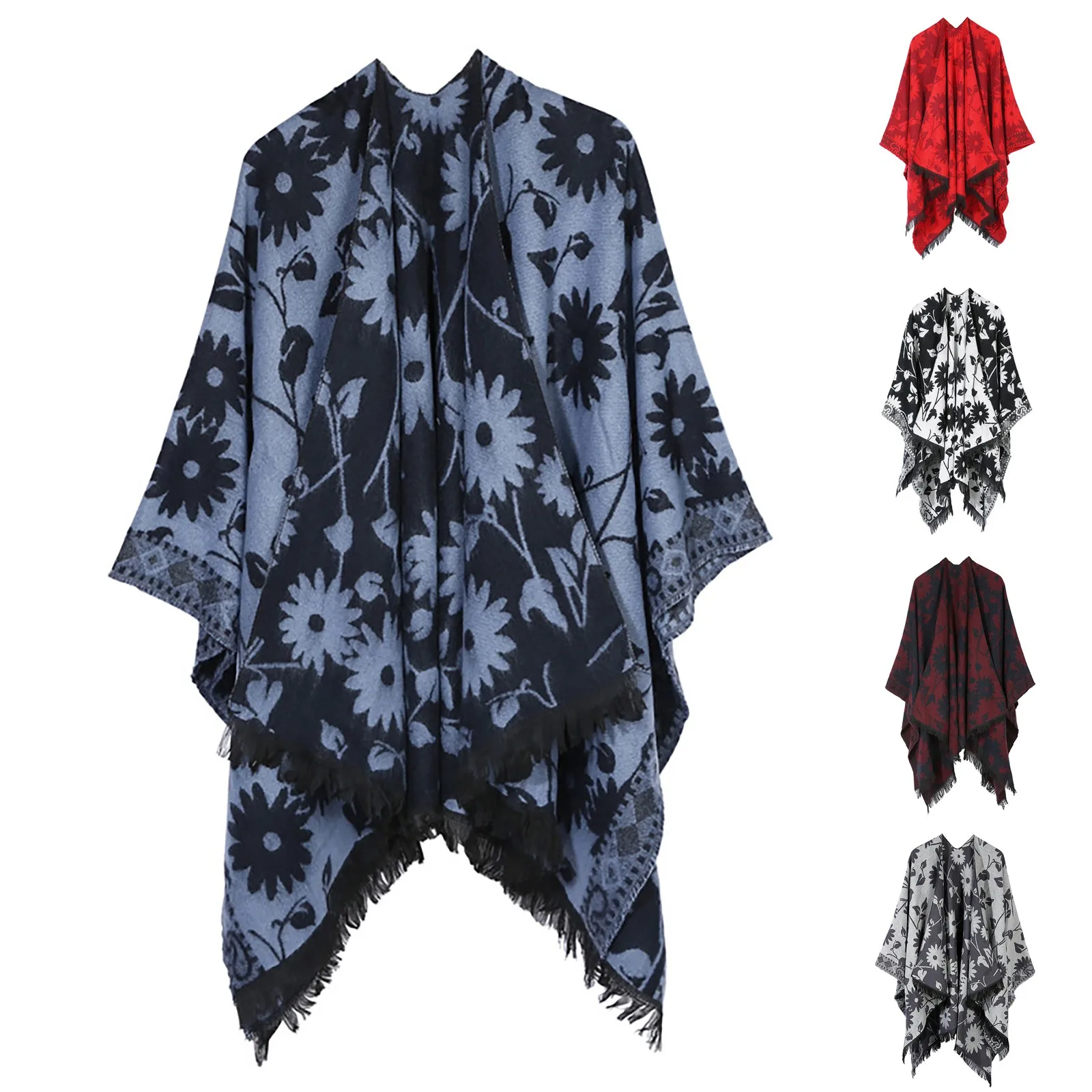 Fashion Women Winter Warm Oversized Printing Batwing Sleeve Blanket Cape Wraps Travel Shawl Poncho Cardigan Cloak Outerwear#g3
Fashion Women Winter Warm Oversized Printing Batwing Sleeve Blanket Cape Wraps Travel Shawl Poncho Cardigan Cloak Outerwear#g3