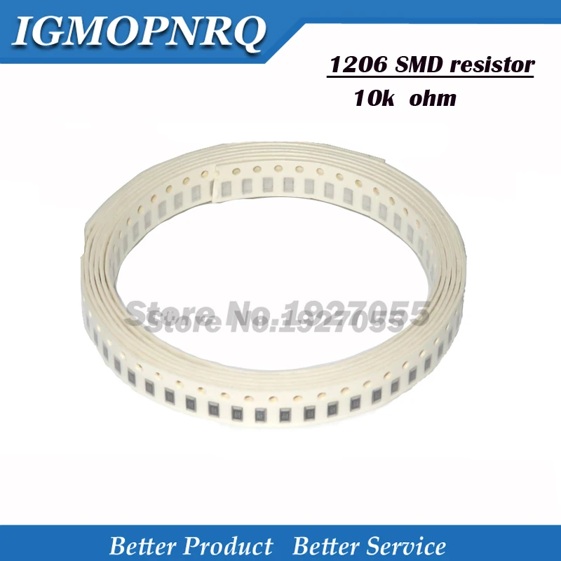 100 шт. 1206 10k SMD резистор ошибка 10K 103 Ом чиповый 0 25 Вт 1/4 Новый | Электронные