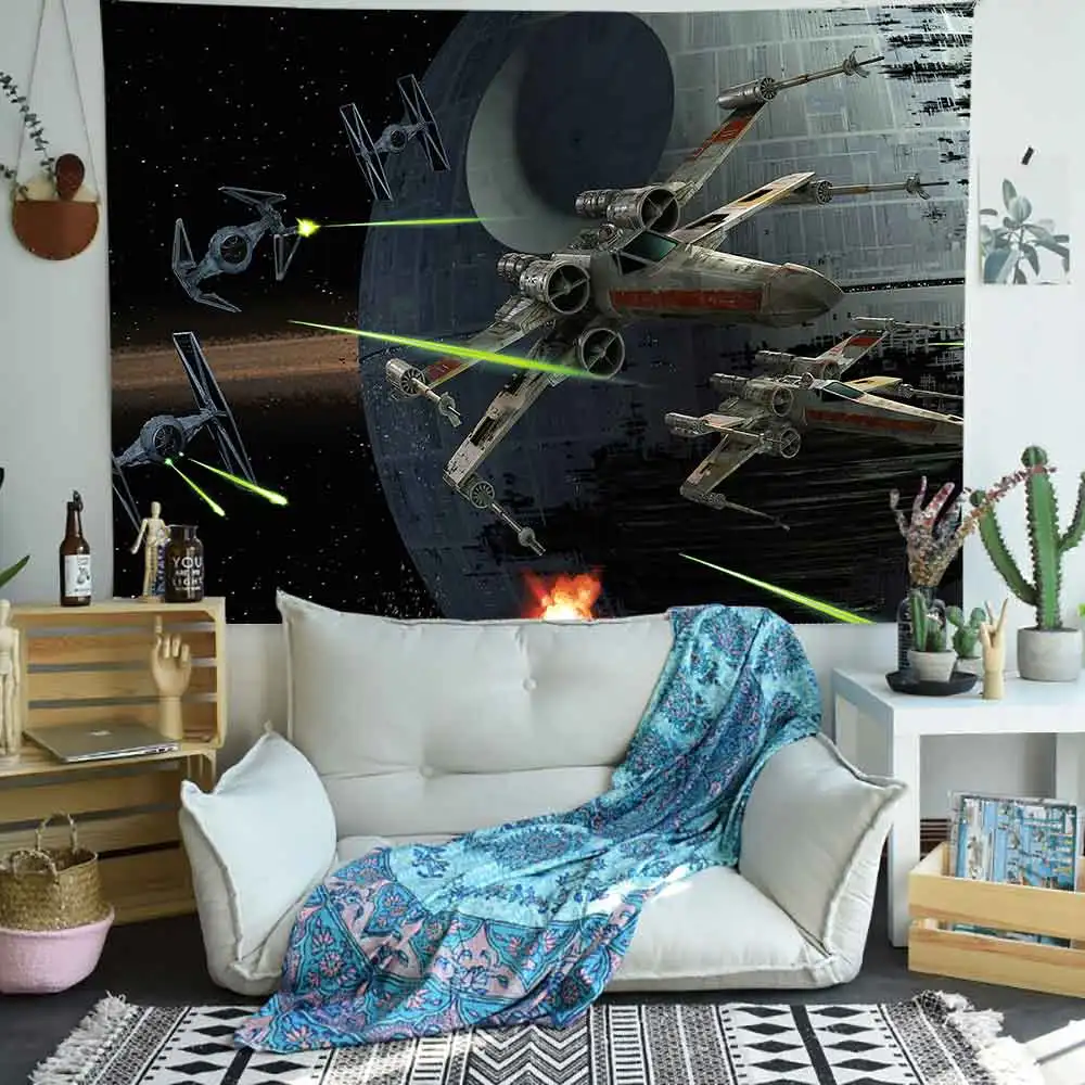 

Simsant Aircraft Tapestry Aircraft Warship Military Theme Art Wall Hanging Tapestries for Living Room Home Dorm Decor Banner