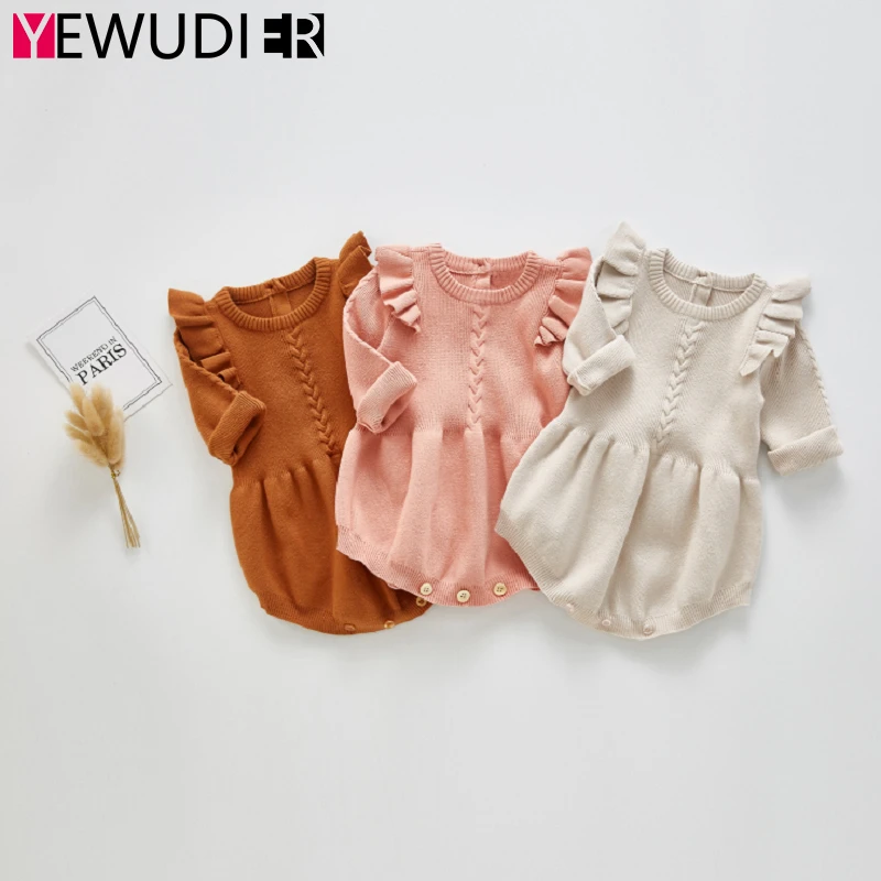 Newborn Baby Girls Knitted Rompers Cute Ruffle Sleeve Sweater Infant Spring Autumn Solid Jumpsuits Toddler Wool Knitting Clothes
Newborn Baby Girls Knitted Rompers Cute Ruffle Sleeve Sweater Infant Spring Autumn Solid Jumpsuits Toddler Wool Knitting Clothes