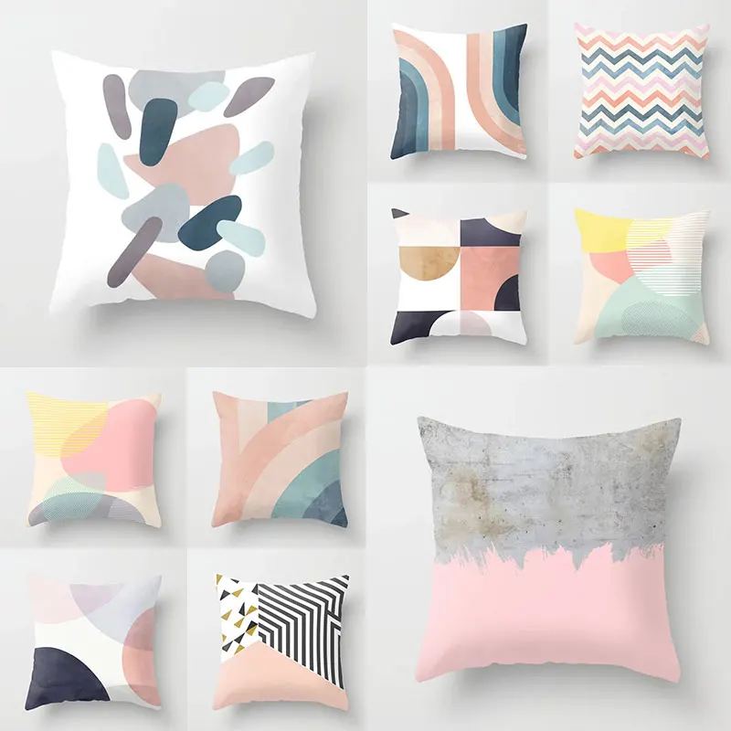 Pink Series Pillowcase Creative Geometric Pattern Printing Pillow Covers Washable Non-fading Sofa Pillowslips Home Decoration
Pink Series Pillowcase Creative Geometric Pattern Printing Pillow Covers Washable Non-fading Sofa Pillowslips Home Decoration
