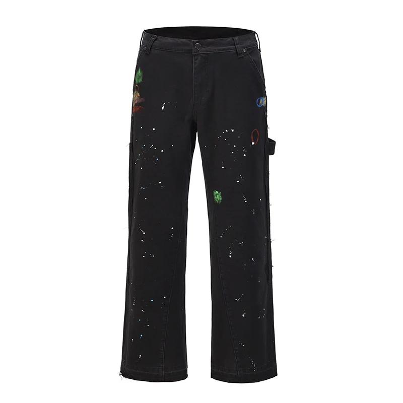 2021 модные лоскутные брюки-карго расклешенные брюки цвета хаки черные с широкими