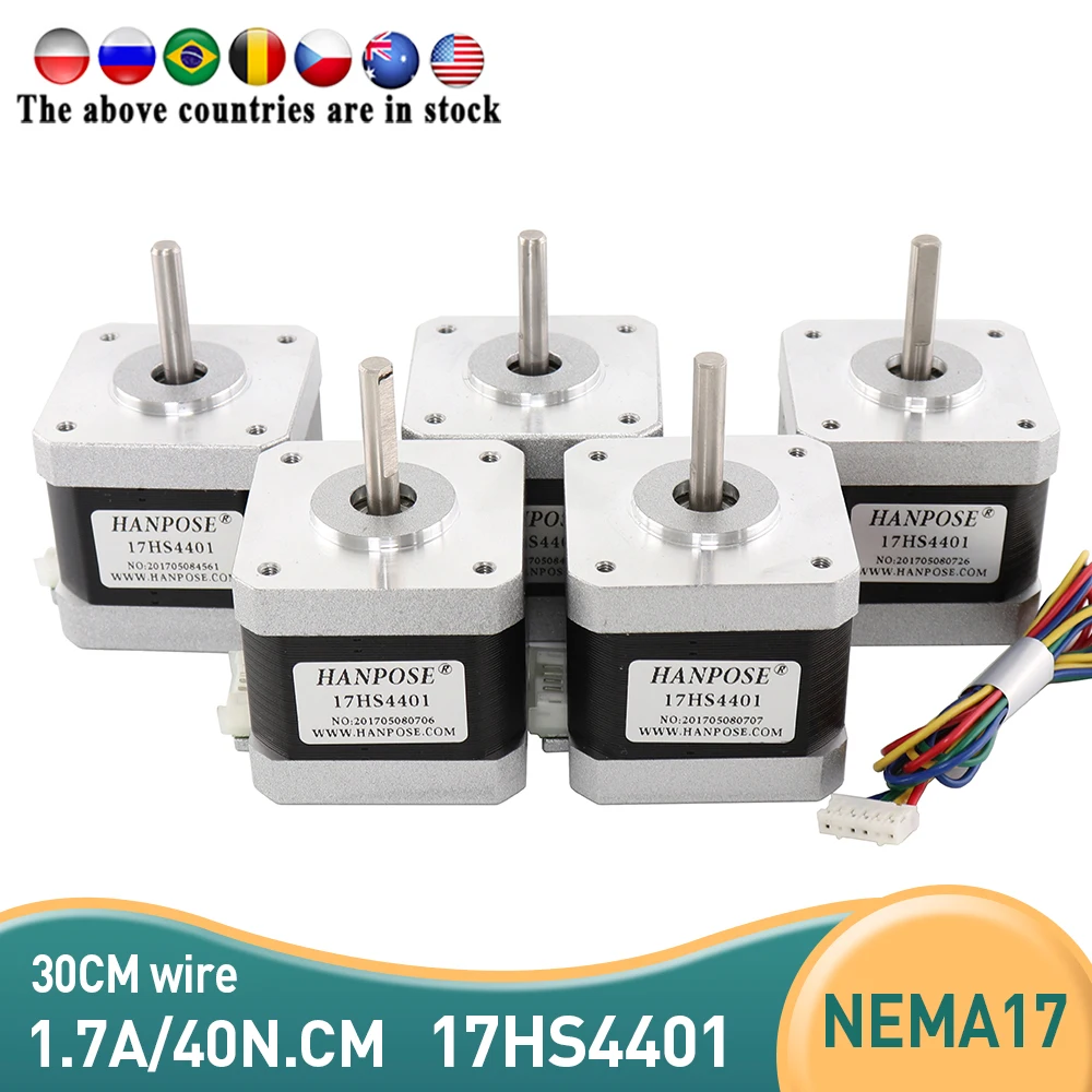 50PCS Nema17 Stepper Motor 17HS4401 1.7A 40N.CM 4-lead 42 Series motor 42BYGH For 3D Printer Monitor Equipment
50PCS Nema17 Stepper Motor 17HS4401 1.7A 40N.CM 4-lead 42 Series motor 42BYGH For 3D Printer Monitor Equipment