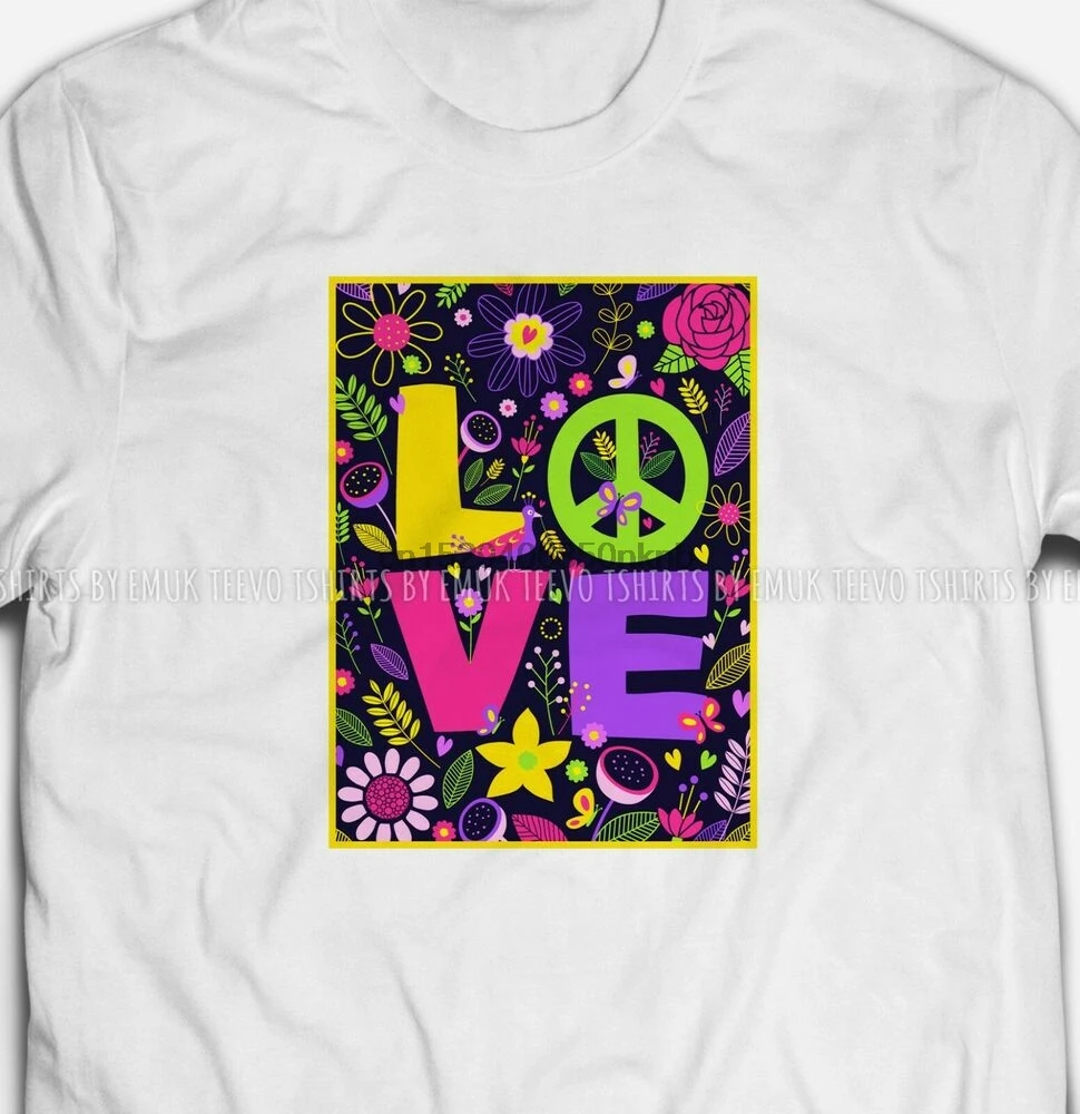Мужские и женские футболки из 100% хлопка с надписью LOVE PEACE SYMBOL NO WAR Protest art|Мужские