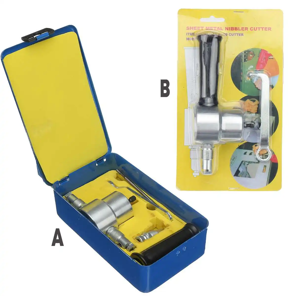 Metal Nibbler Cutter Double Head Sheet Nibbler Saw Cutter Tool Sets Metal Sheet Drill Attachment Cutting Tools Accessories 
Metal Nibbler Cutter Double Head Sheet Nibbler Saw Cutter Tool Sets Metal Sheet Drill Attachment Cutting Tools Accessories