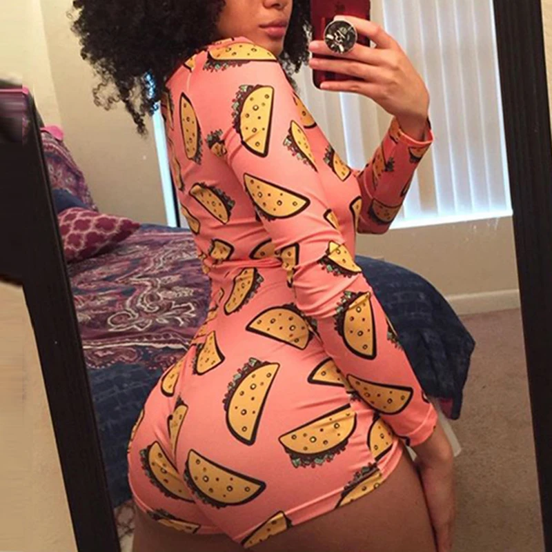 Women Bodysuits Bodycon Pattern Printed Long Sleeve Sexy Deep-V Stretch Leotard Crop Top Button Jumpsuit Shorts Pajamas Overalls
Women Bodysuits Bodycon Pattern Printed Long Sleeve Sexy Deep-V Stretch Leotard Crop Top Button Jumpsuit Shorts Pajamas Overalls
