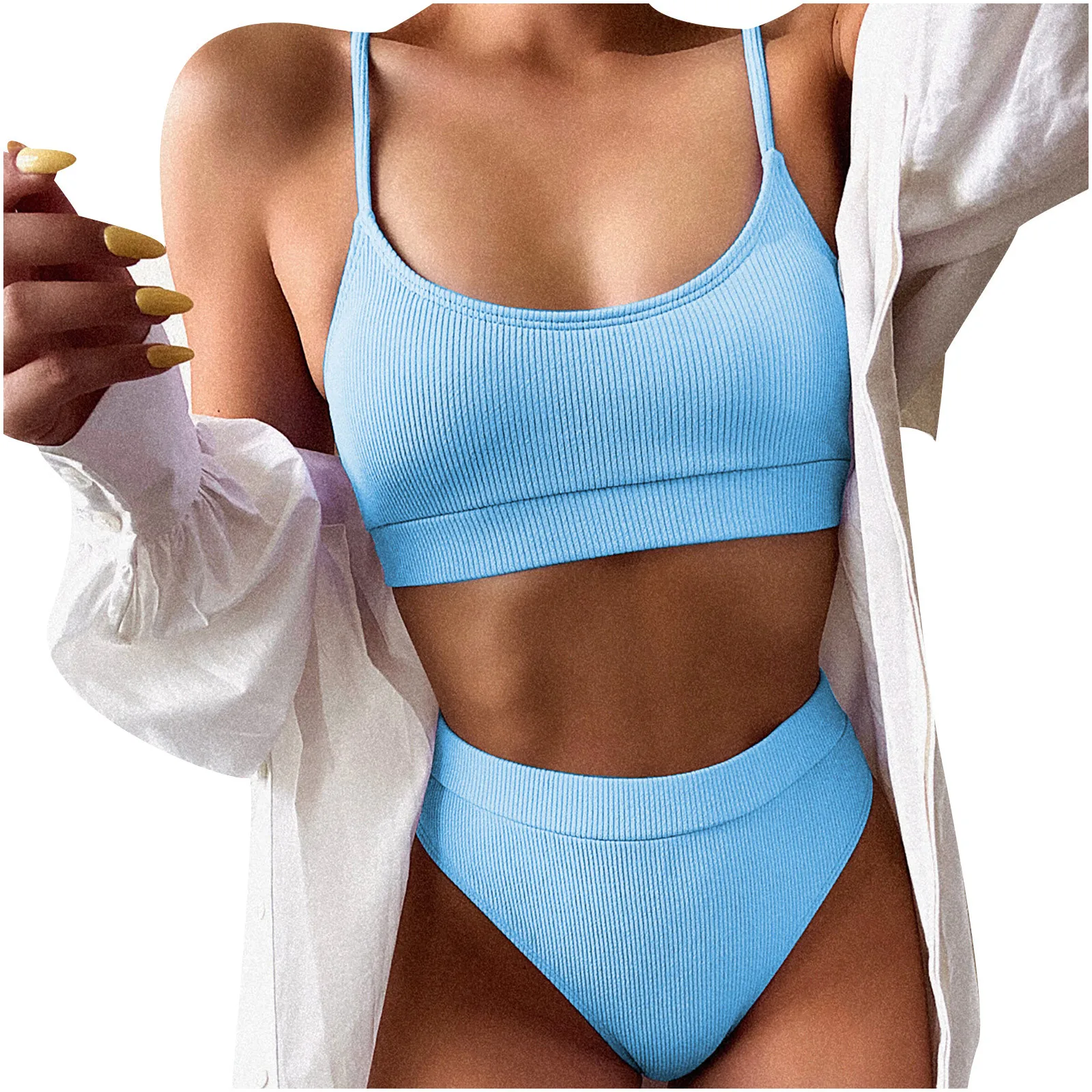 2021 High Waist Swimwear New Solid Color Bikinis 2 Piece Sets Womens Push-Up Swimsuit Vintage Bathing Suit Biquini Beachwear Set
2021 High Waist Swimwear New Solid Color Bikinis 2 Piece Sets Womens Push-Up Swimsuit Vintage Bathing Suit Biquini Beachwear Set