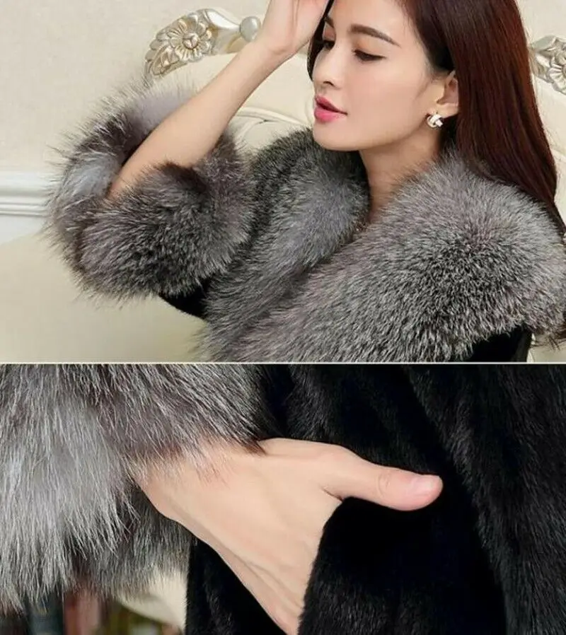 Vogue Women Lady Winter Fur Coat Faux Mink Fur with Faux Fox Fur Collar Jacket Slim Fit Casual Warm Outdoor Outwear Parka Coat
Vogue Women Lady Winter Fur Coat Faux Mink Fur with Faux Fox Fur Collar Jacket Slim Fit Casual Warm Outdoor Outwear Parka Coat