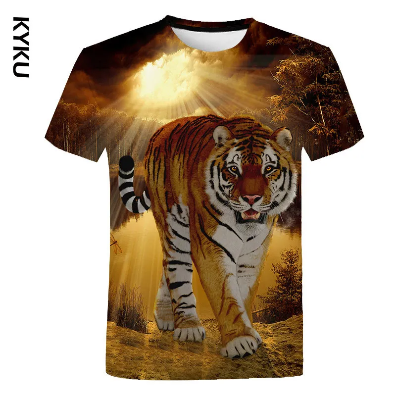 KYKU Men's T-Shirts 3D Printed Animal Tiger t shirt Short Sleeve Funny Design Casual Tops Tees Male Halloween t shirt Asian
KYKU Men's T-Shirts 3D Printed Animal Tiger t shirt Short Sleeve Funny Design Casual Tops Tees Male Halloween t shirt Asian