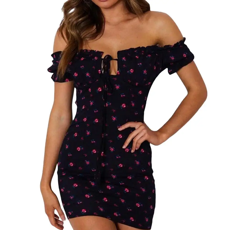 Women’s Off Shoulder Bodycon Dress Sexy Short Sleeve Tie Up Front Floral Print Mini Club Dress Printed Skirt
Women’s Off Shoulder Bodycon Dress Sexy Short Sleeve Tie Up Front Floral Print Mini Club Dress Printed Skirt