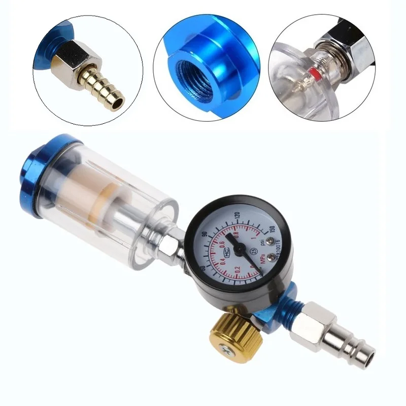 Spray Gun Air Regulator Watch Air Pressure Adjustment Regulator In-line Water Trap Filter Tool Gun Pressure Gauge Accessories
Spray Gun Air Regulator Watch Air Pressure Adjustment Regulator In-line Water Trap Filter Tool Gun Pressure Gauge Accessories
