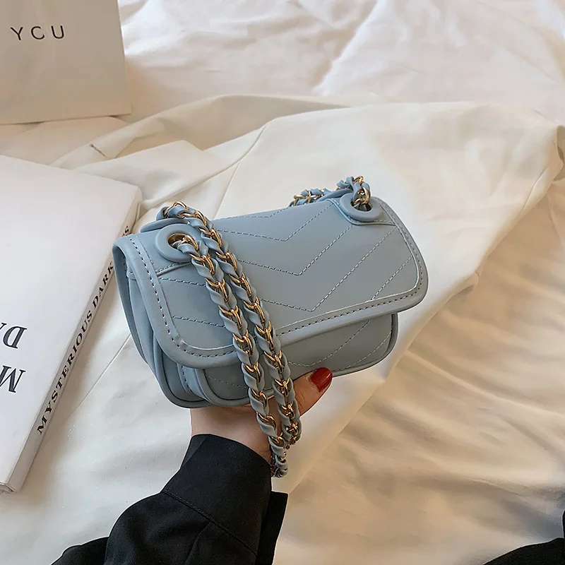 High quality embroidery thread PU soft leather flip small square bag 2021summer new style Korean fashion simple casual chain bag
High quality embroidery thread PU soft leather flip small square bag 2021summer new style Korean fashion simple casual chain bag