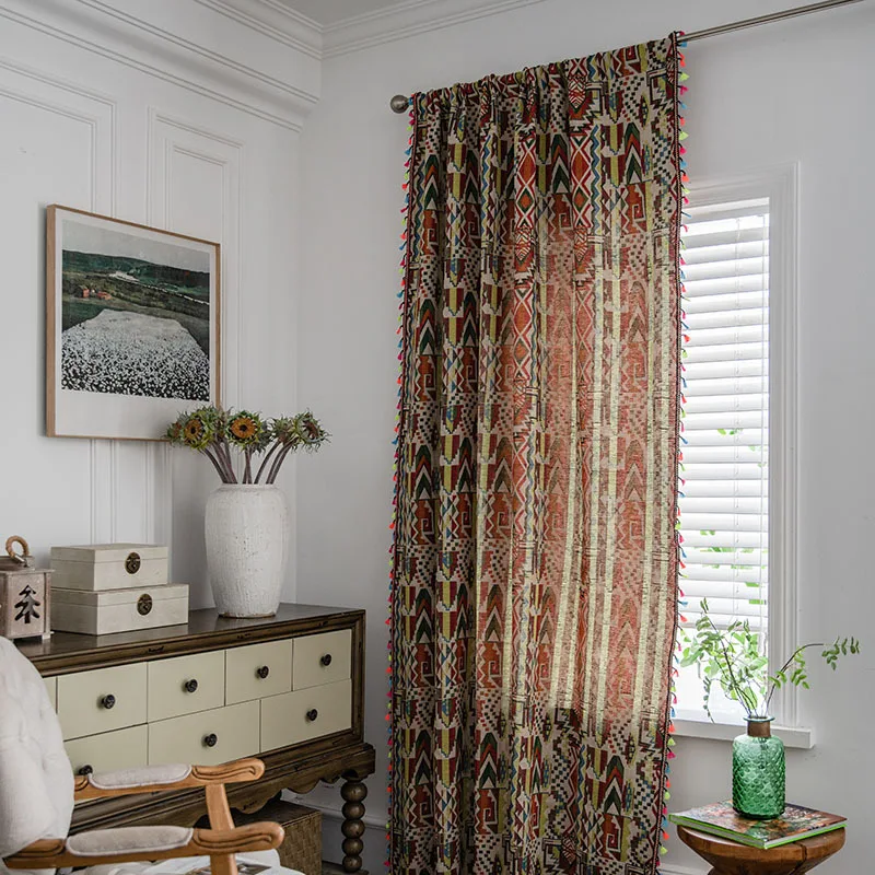 Bohemian Colorful Geometric Yarn-dyed Jacquard Curtain with Tassels Farmhouse Window Drapes for Bedroom Living Room Decor TJ6872
Bohemian Colorful Geometric Yarn-dyed Jacquard Curtain with Tassels Farmhouse Window Drapes for Bedroom Living Room Decor TJ6872