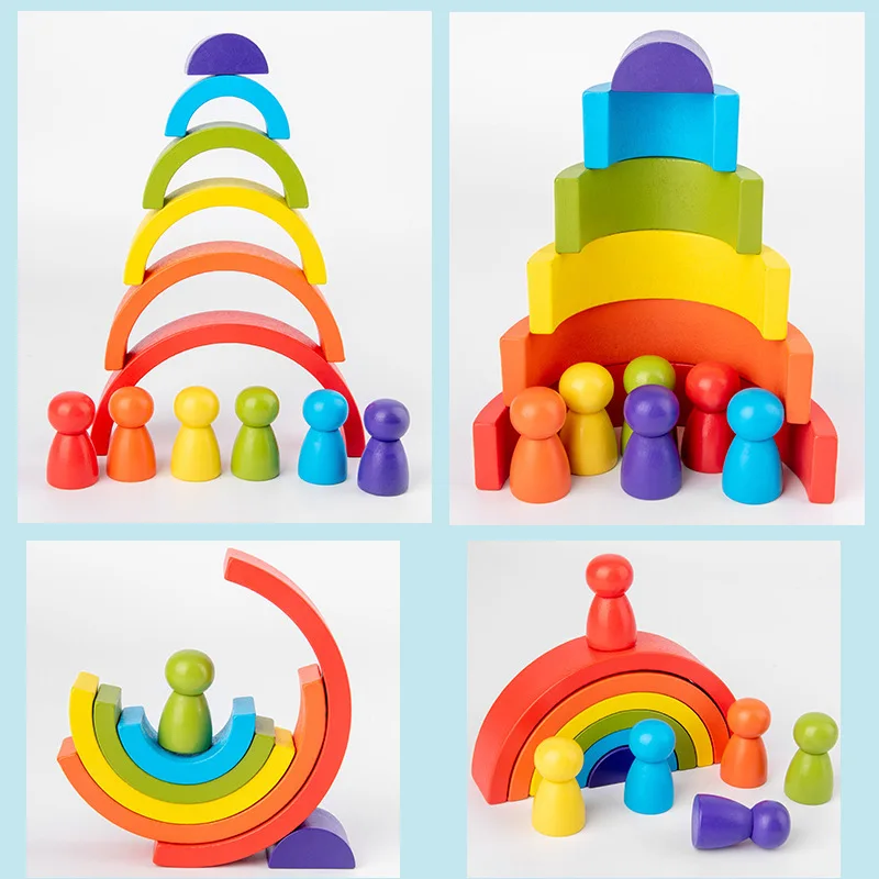 Montessori Wooden Rainbow Arched Stacked Toys Building Blocks Jenga Game DIY Baby Educational Toys For Children
Montessori Wooden Rainbow Arched Stacked Toys Building Blocks Jenga Game DIY Baby Educational Toys For Children