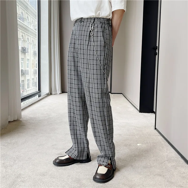 Plaid Pants Men's Fashion Casual Wide-leg Pants Men Trousers Korean Loose Straight-leg Suit Pants Mens Dress Pants M-XL
Plaid Pants Men's Fashion Casual Wide-leg Pants Men Trousers Korean Loose Straight-leg Suit Pants Mens Dress Pants M-XL
