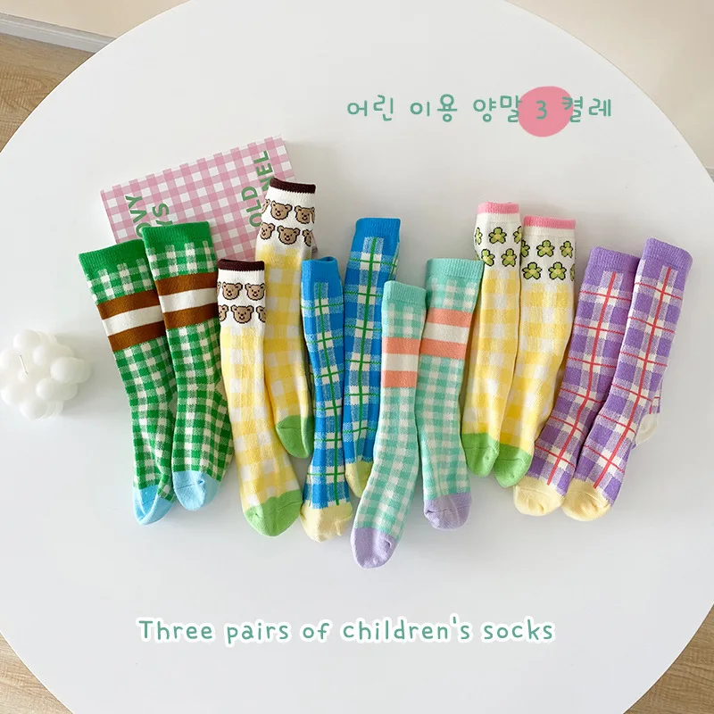 Autumn Winter 3 Pairs/lot Children's Socks Fashion Plaid Baby Boys Sports Cotton Socks Kids Girls Princess Socks
Autumn Winter 3 Pairs/lot Children's Socks Fashion Plaid Baby Boys Sports Cotton Socks Kids Girls Princess Socks