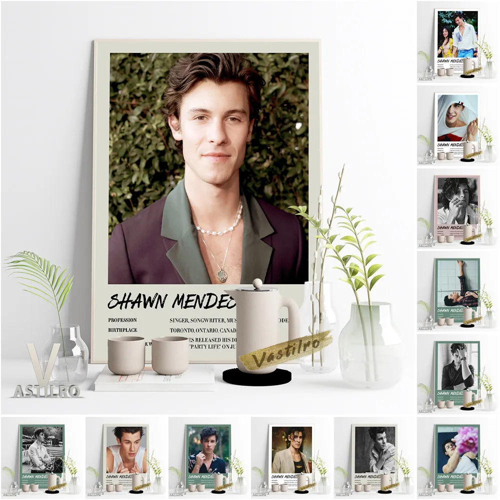 

Shawn Mendes Hot Singer Canvas Painting Poster Popular Music Star Wall Pictures Celebrity Bar Pub Club Print Fans Gift Decor