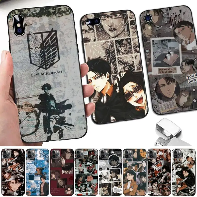 Чехол для телефона TOPLBPCS Attack On Titan Levi Ackerman iPhone 8 7 6 6S Plus X 5S SE 2020 XR 11 12mini pro XS MAX|Бамперы| |