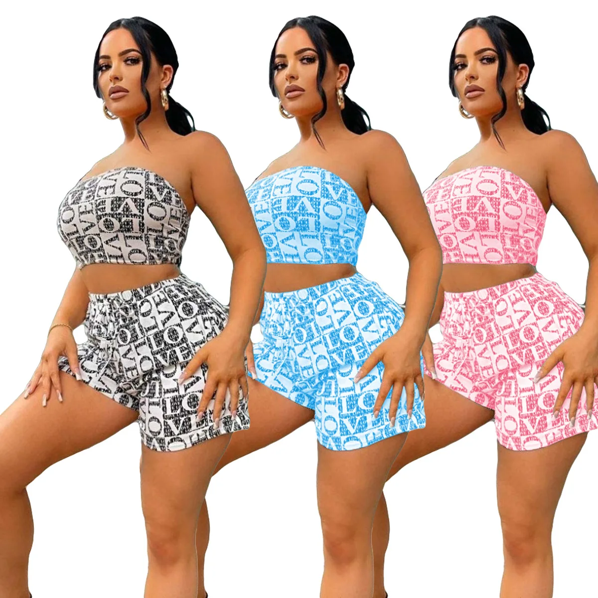 С буквенным принтом без бретелек кроп-топы и короткие брюки комплект из 2 из двух частей Для женщин, комплект одежды
С буквенным принтом без бретелек кроп-топы и короткие брюки комплект из 2 из двух частей Для женщин, комплект одежды